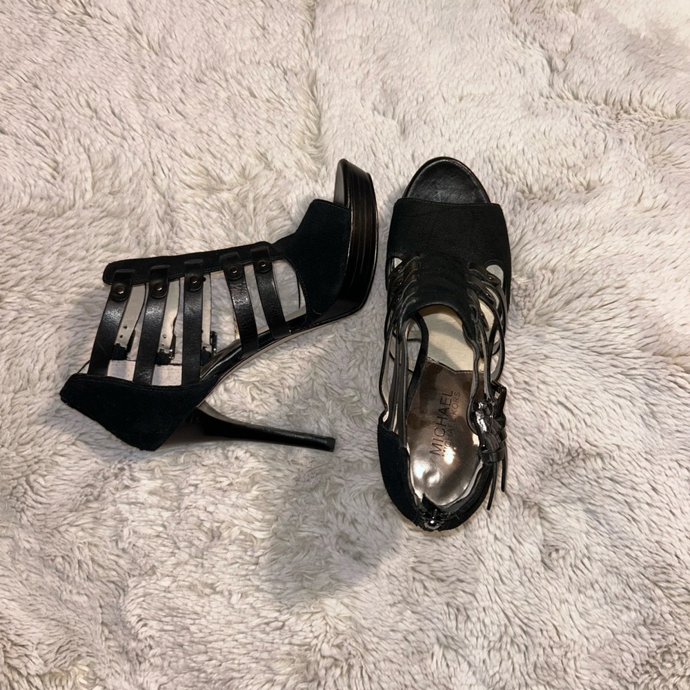 Michael Kors Black Strappy Heels - Picture 2 of 5